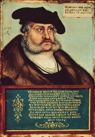 Porträt von Friedrich III., Kurfürst von Sachsen von Lucas Cranach the Elder